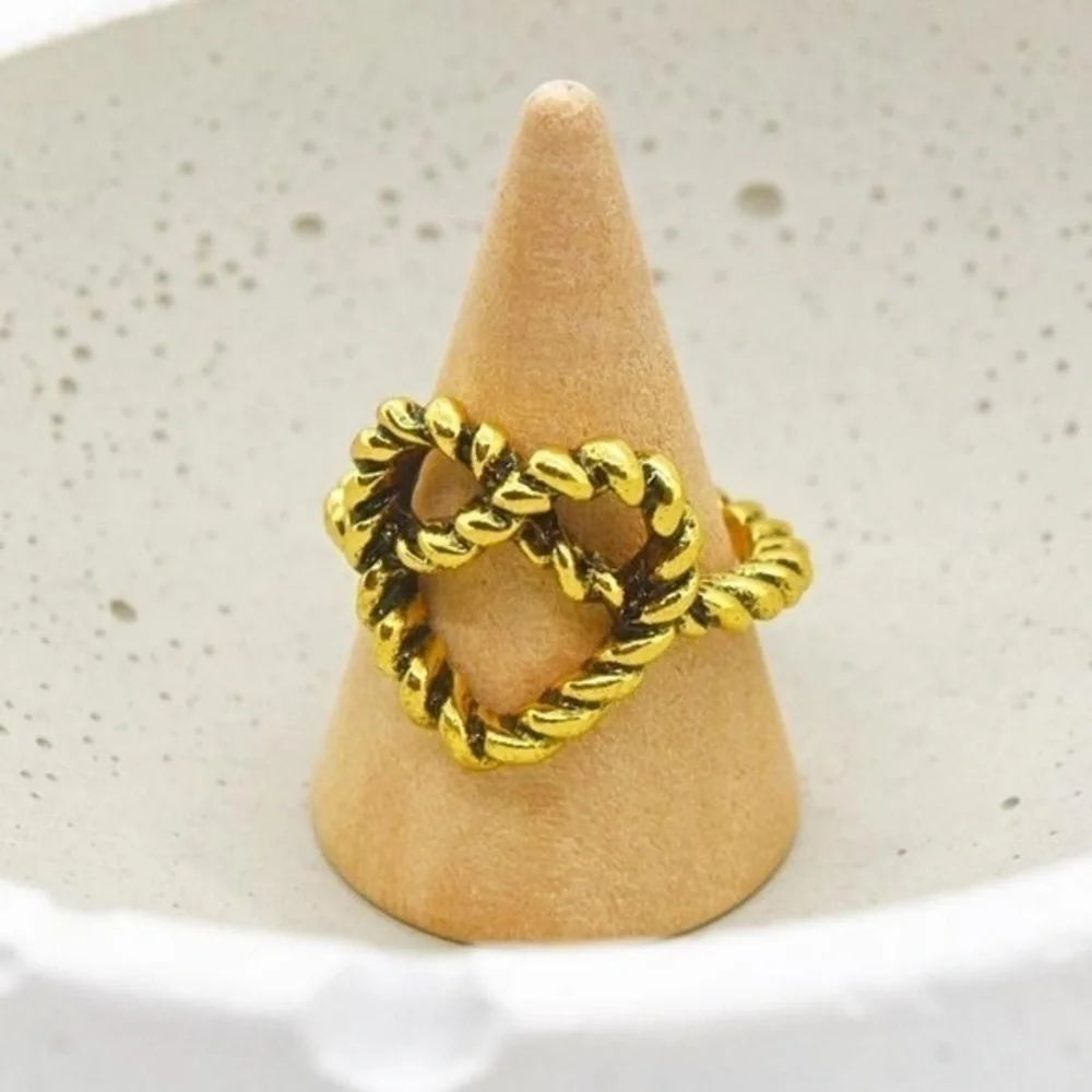 Twisted Gold Heart Ring